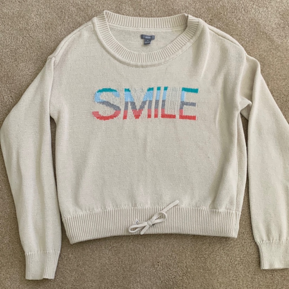 Aerie Super Soft Smile crew neck sweater with tie waist